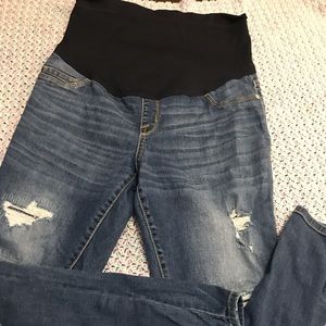 Ankle skinny MATERNITY ripped jeans